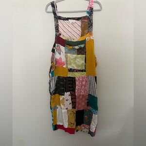 NWOT Patchwork shortalls